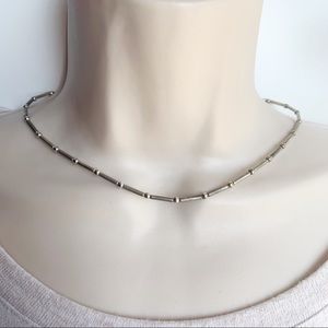 Sterling Silver 925 Ball Tube Bead Necklace Bracelet set beaded